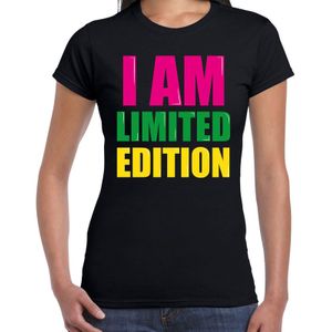 I am limited edition fun tekst t-shirt zwart dames - Fun tekst /  Verjaardag cadeau / kado t-shirt