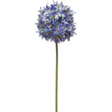 Emerald Allium/Sierui kunstbloem - 2x - losse steel - blauw - 60 cm - Natuurlijke uitstraling