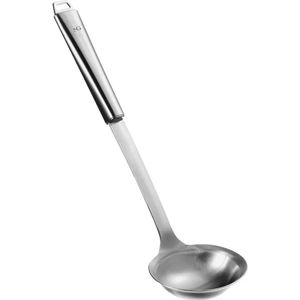 5Five Soep/saus opscheplepel - zilver - RVS - 32 cm - Keukengerei/soeplepel - Robuust/duurzaam