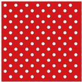 60x Rode servetten met witte stippen 33 x 33 cm - Papieren wegwerp servetjes - Rood/wit/stippen/spaans- feest artikelen - feest decoraties