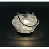 Countryfield Tuin lantaarn Jardin - solar - transparant/zwart - D16 x H16 cm - metaal/glas - buitenverlichting