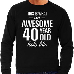 Awesome 40 year - geweldige 40 jaar cadeau sweater / trui zwart heren -  Verjaardag cadeau / kado sweater