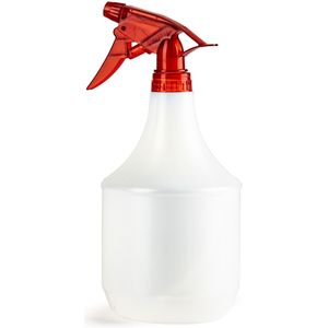 Plasticforte Plantenspuit met een inhoud van 1 liter - wit - rode verstuiver - 25 cm - kunststof