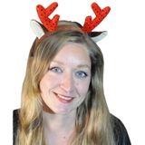 Kerst diadeem/haarband rendier gewei met oren - Kerstaccessoires/tiara