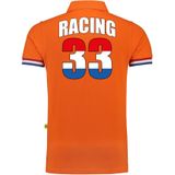 Luxe grote maten racing 33 coureur fan polo shirt oranje - 200 grams - heren - race supporter / coureur supporter