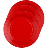 Santex feest/verjaardag servies set - 10x bordjes/25x servetten - rood - karton