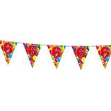 Folat - Verjaardag 6 jaar feest thema set 50x ballonnen en 2x leeftijd print vlaggenlijnen