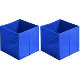 Urban Living Opbergmand - 4x - karton/kunststof - 29L - blauw - 31cm - vakkenkast manden / kastmand