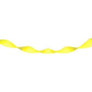 Set van 3x stuks neon gele crepe papieren slingers van 18 meter - Feestartikelen geel en versieringen