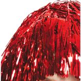 Folie verkleedpruik - set 4x - tinsel - dames - rood - disco/eighties