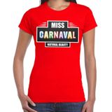 Miss Carnaval verkleed t-shirt rood voor dames - natural beauty carnaval / feest shirt kleding / kostuum