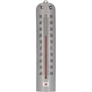 Lifetime Garden zon/schaduw thermometer zilver voor buiten 27 cm kunststof - weermeters