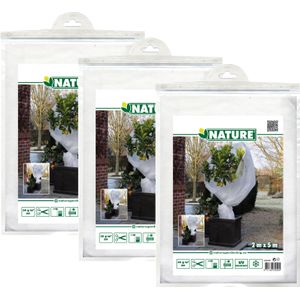 Nature plantenhoes XL - 3x stuks - 5 x 2 meter - wit - anti-vorst beschermhoes - 500 x 200 cm