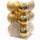Kerst kerstballen goud 6 cm Ambiance Christmas 12 stuks