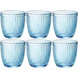 18x Stuks waterglazen/sapglazen blauw 290 ml - Glazen / drinkglazen