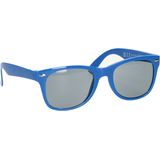 Hippe feest zonnebril met blauw montuur - kunststof voor volwassenen