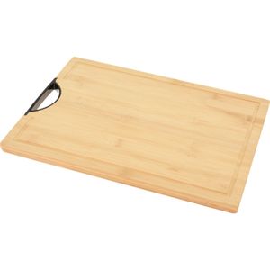 Bamboe houten snijplank / serveerplank met kunststof handvat 40 x 30 x 1,7 cm