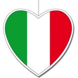 3x Hangdecoratie hart ItaliÃ« 28 cm - Italiaanse vlag EK/WK landen versiering