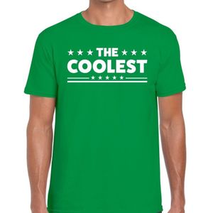 The Coolest tekst t-shirt groen heren -  feest shirt The Coolest voor heren