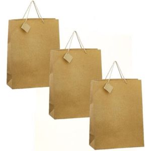 15x stuks luxe gouden papieren giftbags/tasjes met glitters 30 x 29 cm