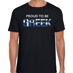 Griekenland Proud to be Greek landen t-shirt - zwart - heren -  Griekenland landen shirt  met Griekse vlag/ kleding - EK / WK / Olympische spelen supporter outfit