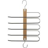 Set van 2x stuks luxe kledinghanger/broekhanger voor 5 broeken 33 x 49 cm - Kledingkast hangers/kleerhangers/broekhangers
