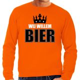 Koningsdag sweater Wij Willem bier - oranje - heren - koningsdag outfit / kleding
