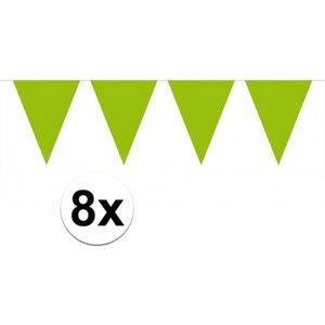 8x vlaggenlijn / slinger groen 10 meter - totaal 80 meter - slingers