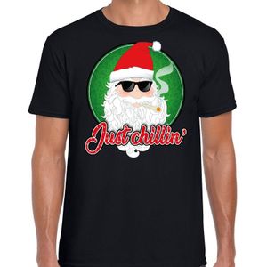 Fout Kerst shirt / t-shirt - Just chillin - zwart voor heren - kerstkleding / kerst outfit