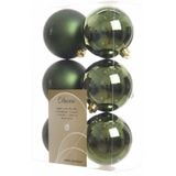 42x Donkergroene kunststof kerstballen 8 cm - Mat/glans - Onbreekbare plastic kerstballen - Kerstboomversiering donkergroen