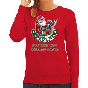 Foute Kerstsweater / kersttrui Rambo but you can call me Santa rood voor dames - Kerstkleding / Christmas outfit