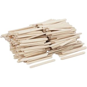 1200x naturel hobby knutsel houtjes/ijslollie stokjes 55 x 6 mm - Knutselstokjes/sticks