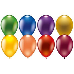 16x metallic gekleurde luxe party/verjaardag ballonnen - feestartikelen/versiering
