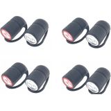 4x Fietslampen set waterdicht voorlicht en achterlicht - silicone / waterdicht - inclusief 4x knoopcelbatterij CR2032 - fietslampensetje - koplamp en achterlamp