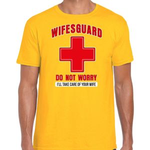 Bellatio Decorations lifeguard verkleed t-shirt heren - strandwacht/carnaval outfit -geel -wifesguard