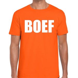 Boef tekst t-shirt oranje heren - heren shirt Boef - oranje kleding