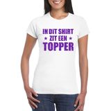 In dit shirt zit een Topper paarse glitter t-shirt wit voor dames - Toppers shirts