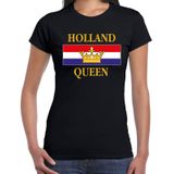 Holland / Nederland King t-shirt - zwart - dames - shirt met Nederlandse vlag - Koningsdag