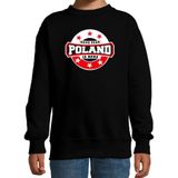 Have fear Poland is here sweater met sterren embleem in de kleuren van de Poolse vlag - zwart - kids - Polen supporter / Pools elftal fan trui / EK / WK / kleding