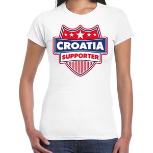 Croatia supporter schild t-shirt wit voor dames - Kroatie landen t-shirt / kleding - EK / WK / Olympische spelen outfit