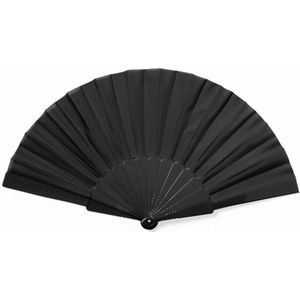 Spaanse handwaaier - zwart - gerecycled kunststof/polyester - 42 x 23 cm