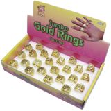 3x stuks grote gouden carnaval/verkleed ring van plastic