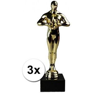 3 luxe award beeldjes 22 cm