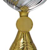 Trofee/prijs beker - goud/zilver - kunststof - 14 x 8 cm - sportprijs