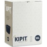 Kipit Wasmand - 2x - Rotan gevlochten - zwart - kunststof - 36 liter - 53 x 36 x 25 cm