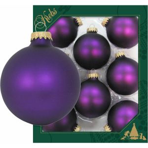 24x Magic velvet paarse glazen kerstballen mat 7 cm kerstboomversiering - Kerstversiering/kerstdecoratie paars