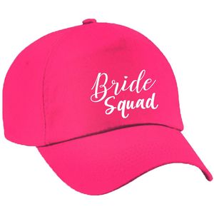 1x Roze vrijgezellenfeest petje Bride Squad sierlijk dames - Vrijgezellenfeest vrouw artikelen/ petjes