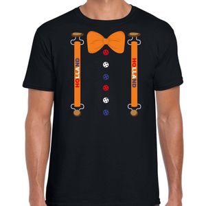 Koningsdag t-shirt Holland kostuum - zwart - heren - koningsdag outfit / kleding / shirt