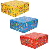 6x Rollen inpakpapier/cadeaupapier Club van Sinterklaas rood/blauw/geel 200 - Cadeaupapier/inpakpapier voor 5 december pakjesavond