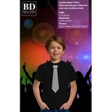 Bellatio Decorations Verkleed t-shirt voor kinderen - glitter stropdas - blauw - jongen - carnaval